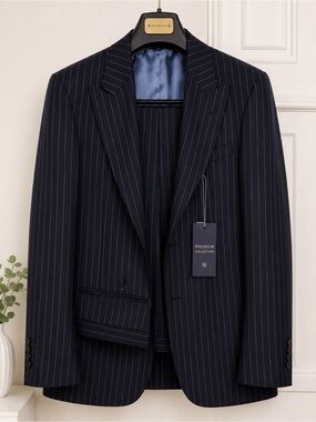 Jax Navy Pinstripe Suit Jacket/ pants